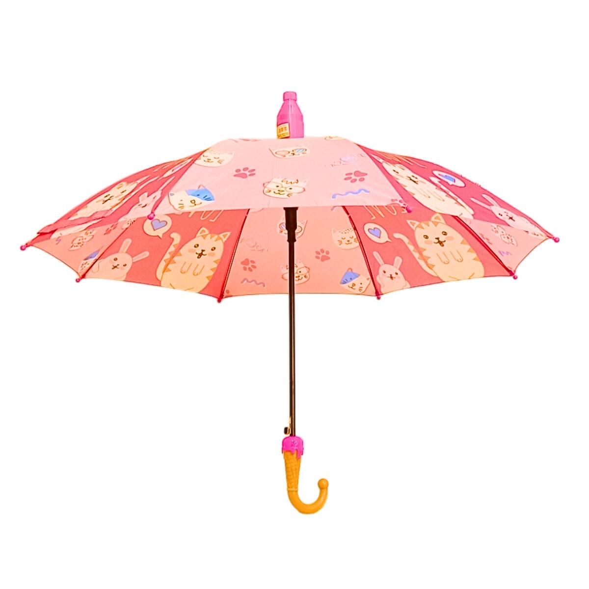 Paraguas infantil estamp c/estuche plegable y mango cucurucho