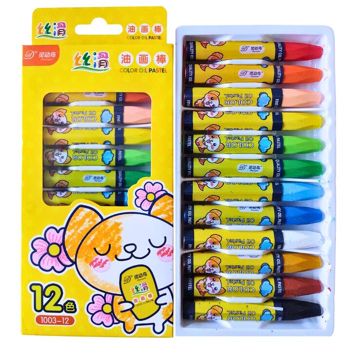 Crayones x 12 colores gorditos biselados 