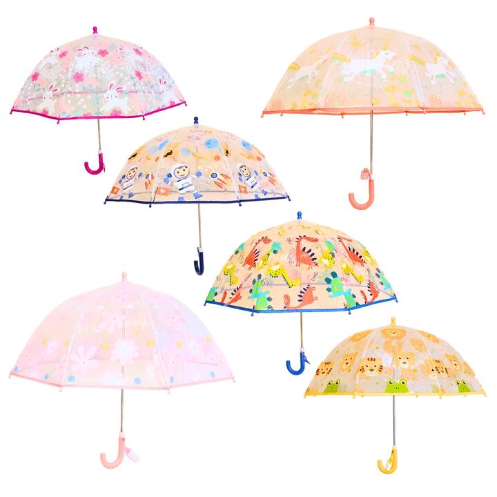 Paraguas infantil transp plastico vs modelos c/etiqueta