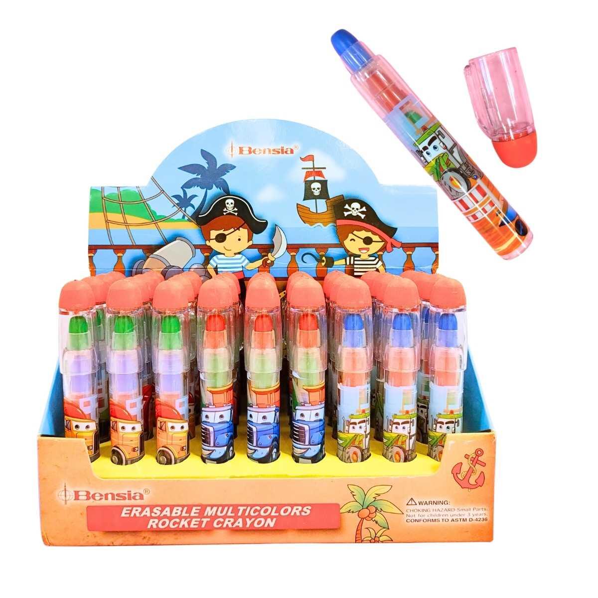 Crayon puntas intercambiables c/tapa de goma Vehiculos - LEOZ32 