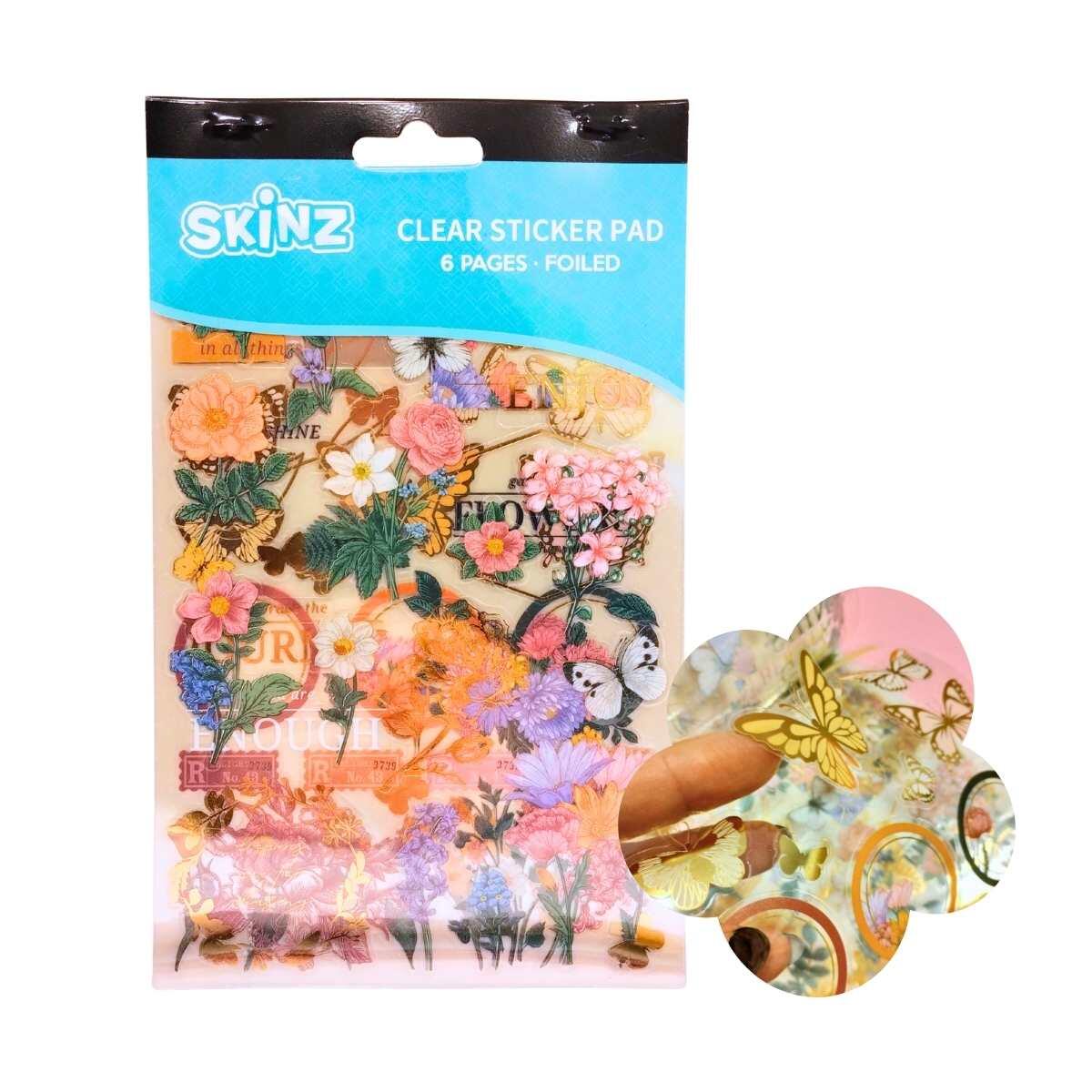 Sticker transparente x 6 planchas Floral