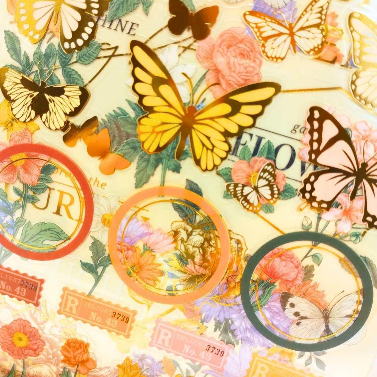 Sticker transparente x 6 planchas Floral