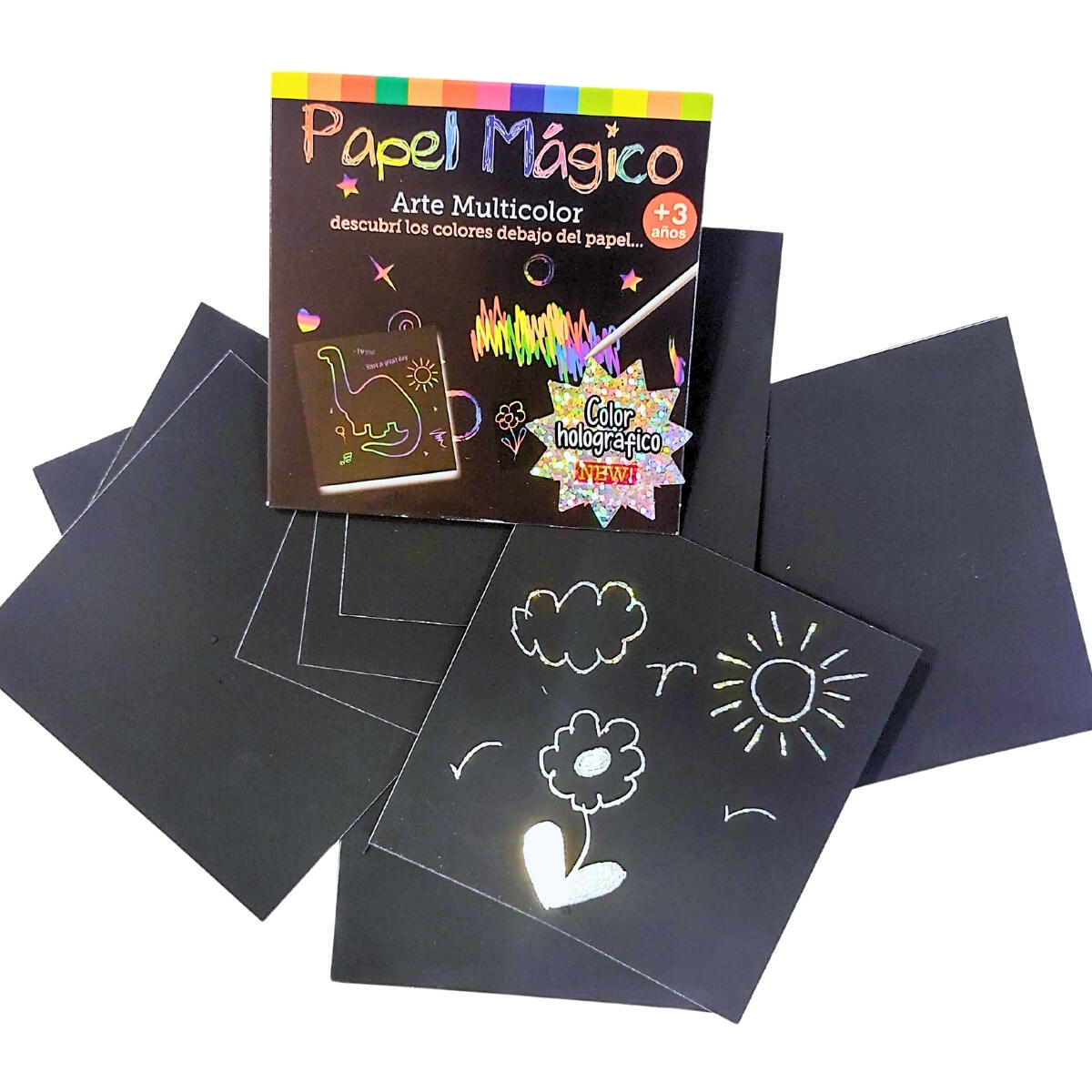 Papel magico 25 hojitas holograficas