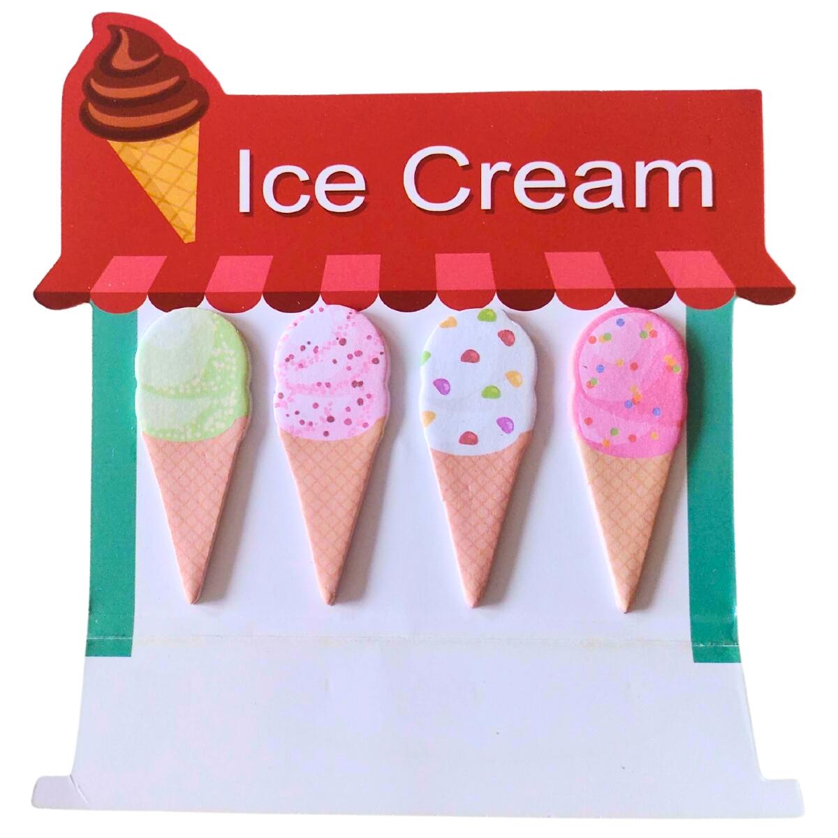Post it Helado 5 banderitas y 1 grande
