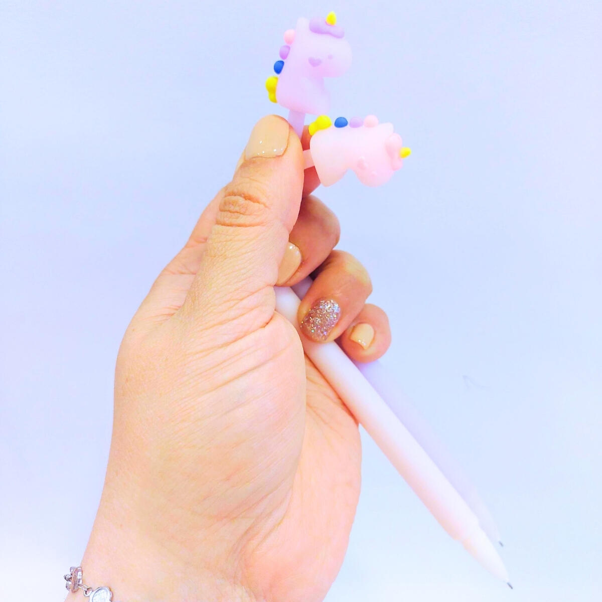 Boligrafo punta aguja silicona flexible Unicornio