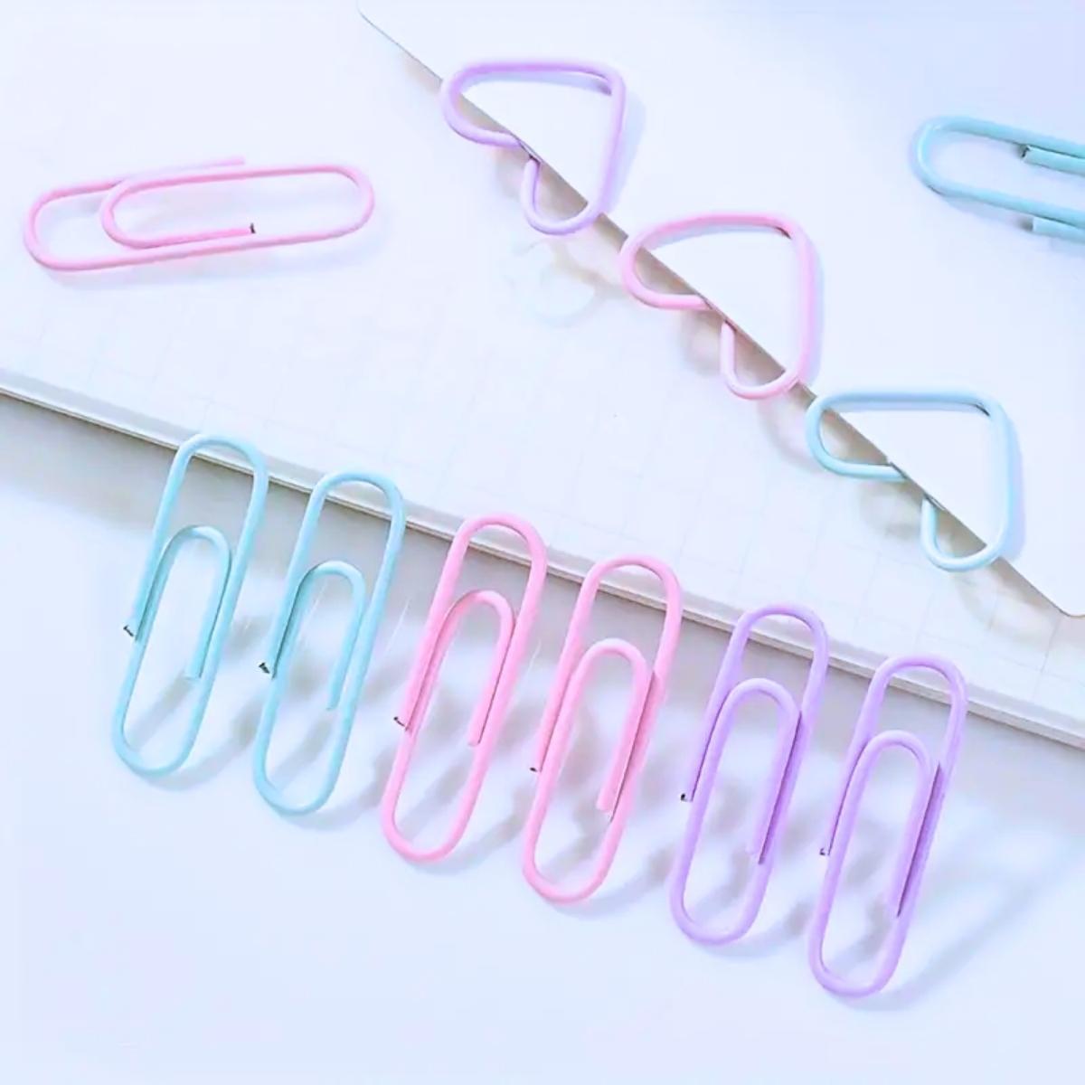 Set de escritorio clips + chinches + broches color pastel 