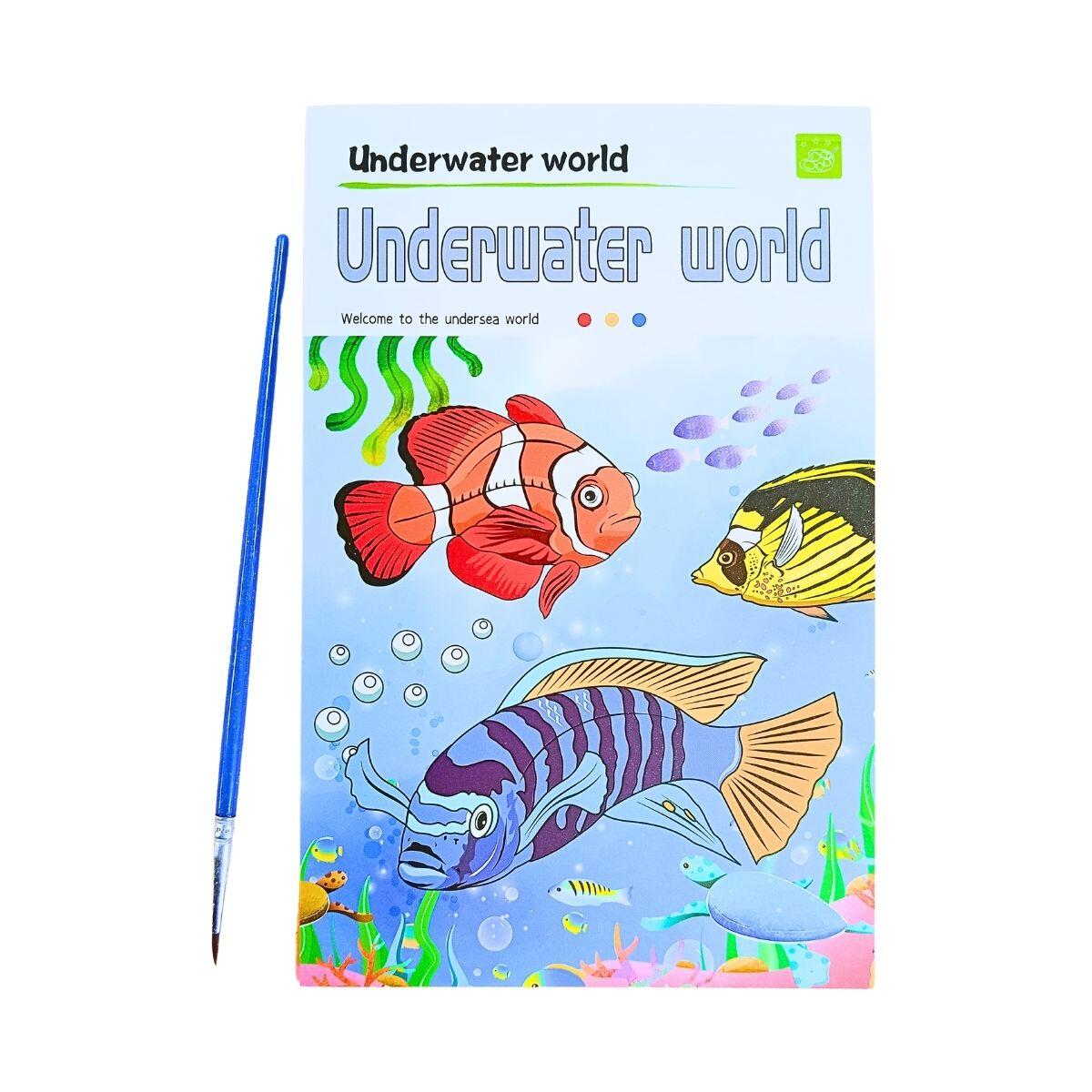 Libreta c/dibujos y acuarela x 12 dibujos y pincel