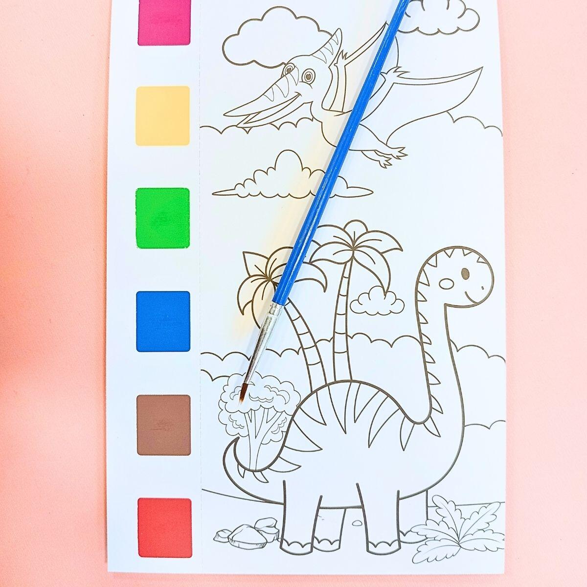 Libreta c/dibujos y acuarela x 12 dibujos y pincel