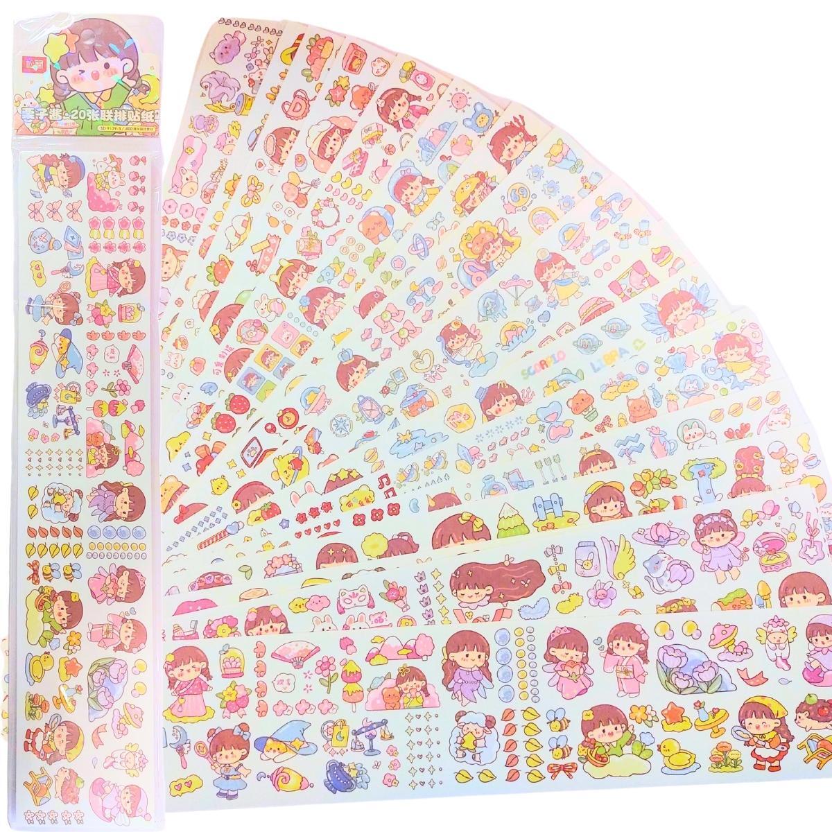 Sticker Nenas para recortar x 20 hojas