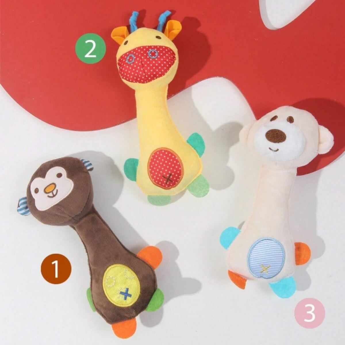 Sonajero de felpa Animalitos con chifle 4 mod