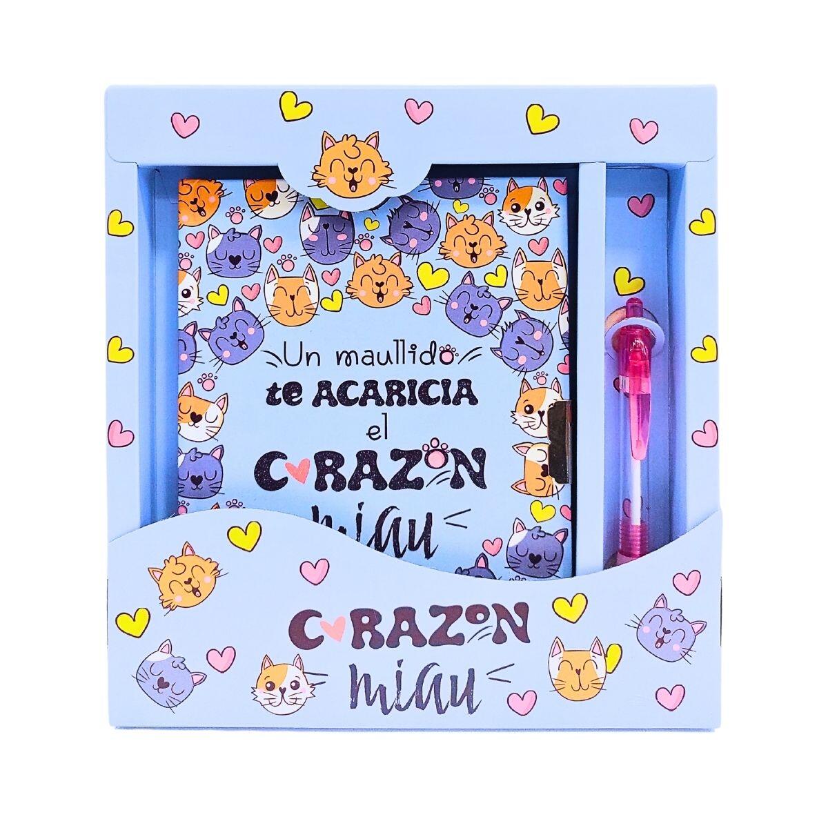 Diario 18x13cm Miau c/boligrafo