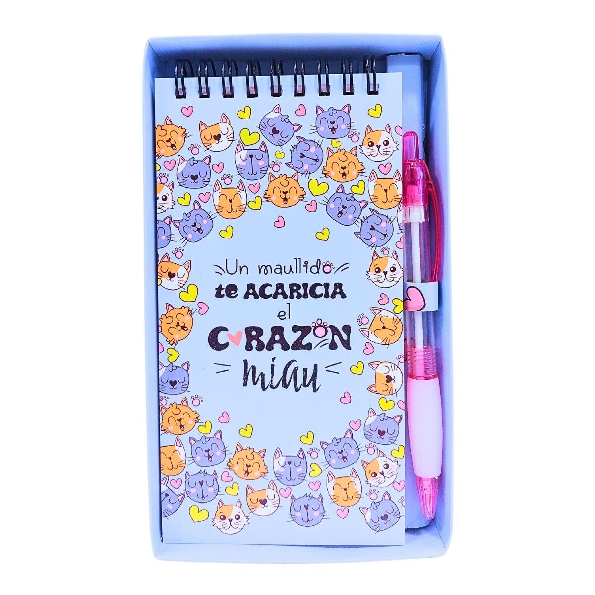 Libreta 9x17cm  Miau c/boligrafo