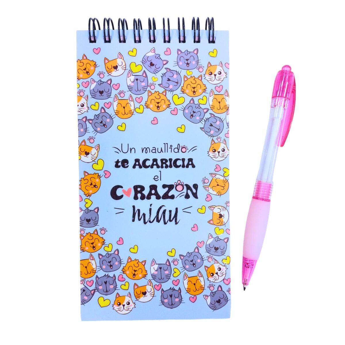 Libreta 9x17cm  Miau c/boligrafo