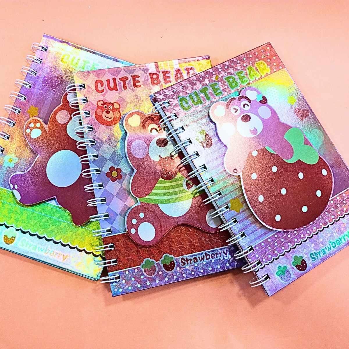Cuaderno metalizado Osos - 60 hojas rayadas