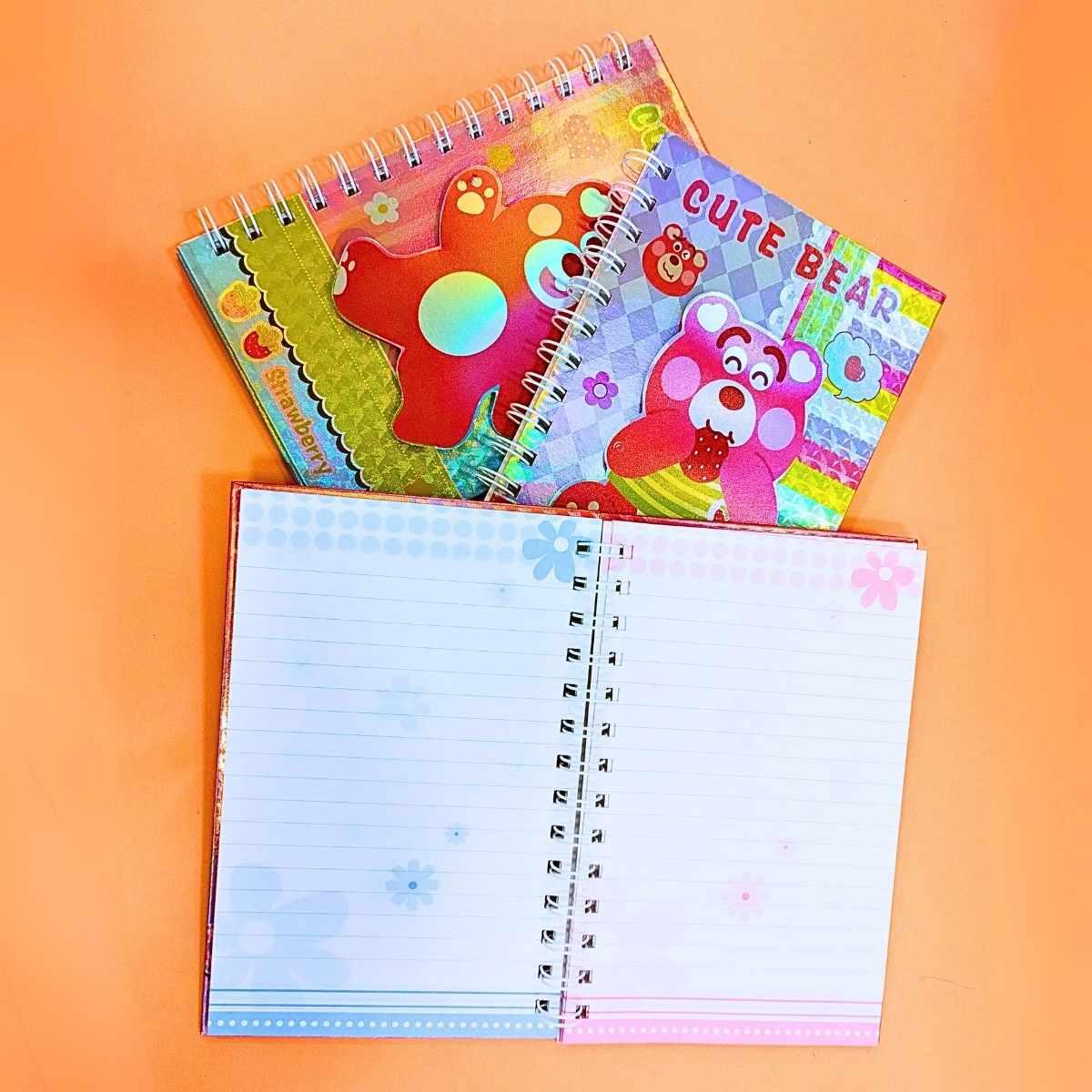 Cuaderno metalizado Osos - 60 hojas rayadas