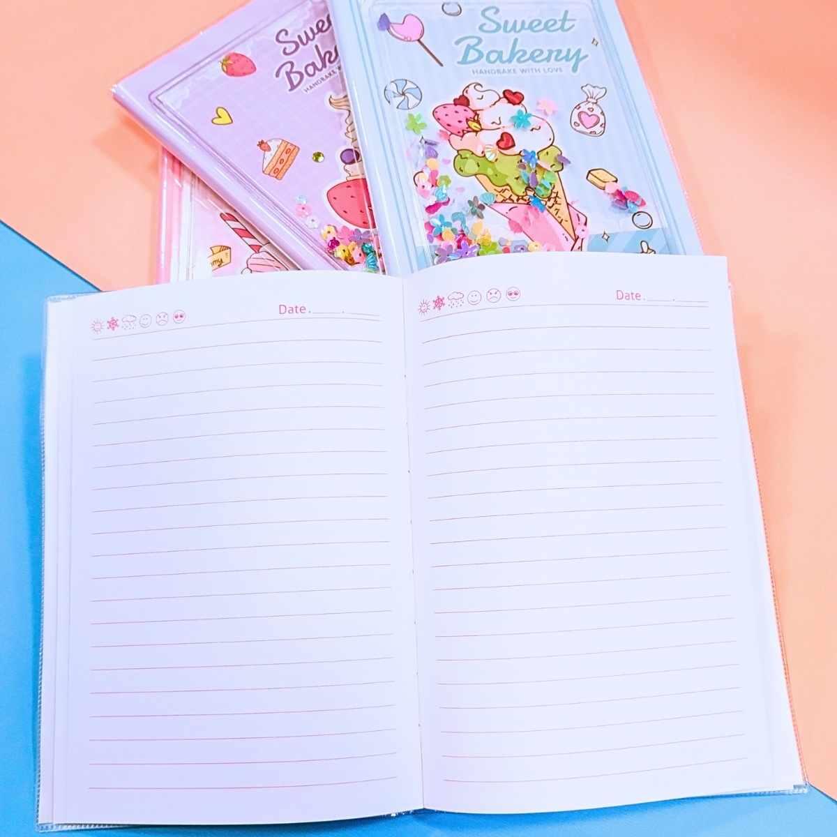 Cuaderno Cupcakes c/confetti - 80 hojas rayadas