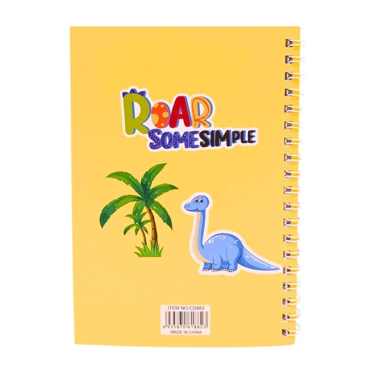 Libreta Dino c/cinta + boligrafo multi x 6 en caja