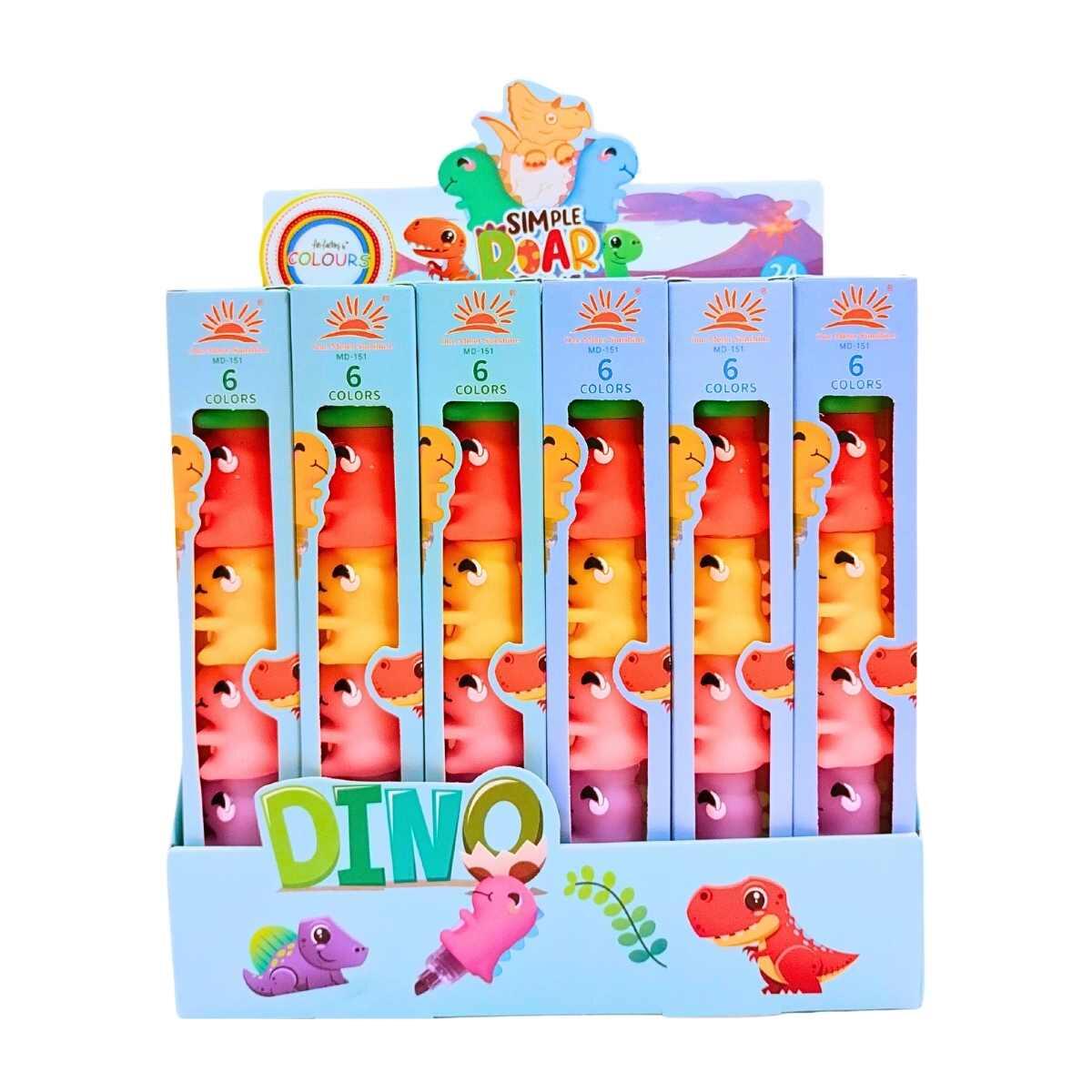 Resaltador Dinos x 5 colores