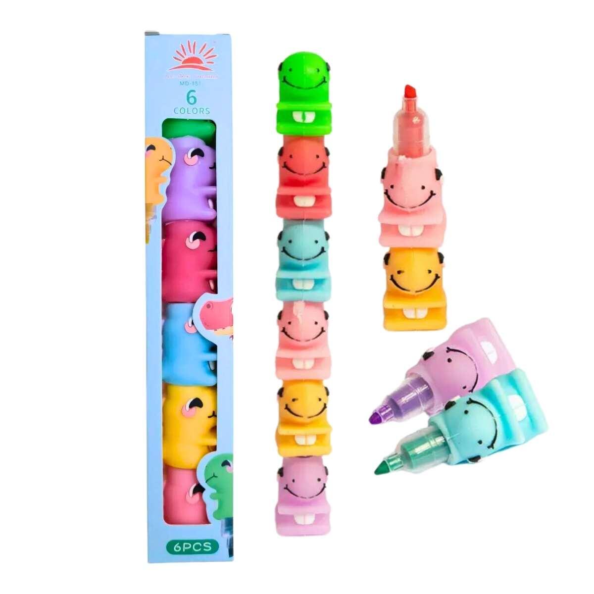 Resaltador Dinos x 5 colores