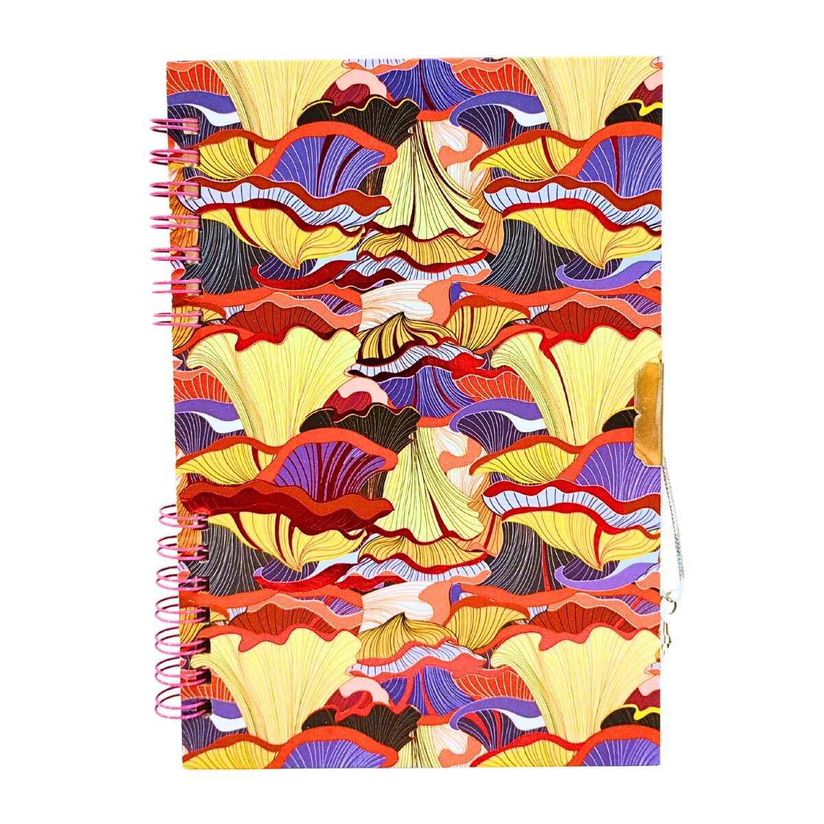 Cuaderno Mandala/Flores c/candado y espiral