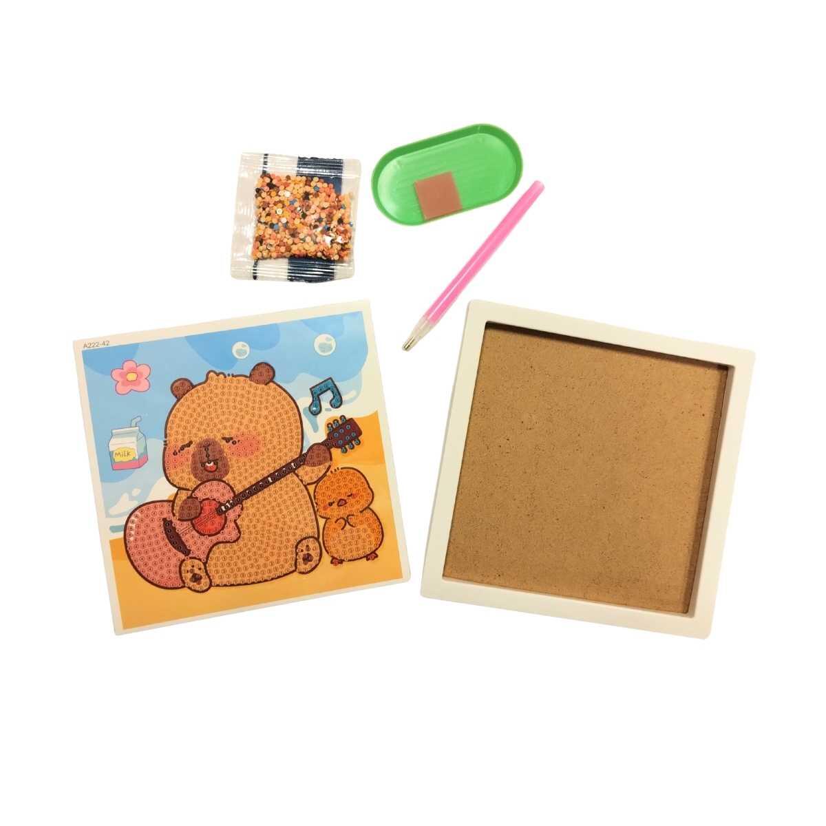 Pintura de diamantes Capybara c/bastidor plastico en caja