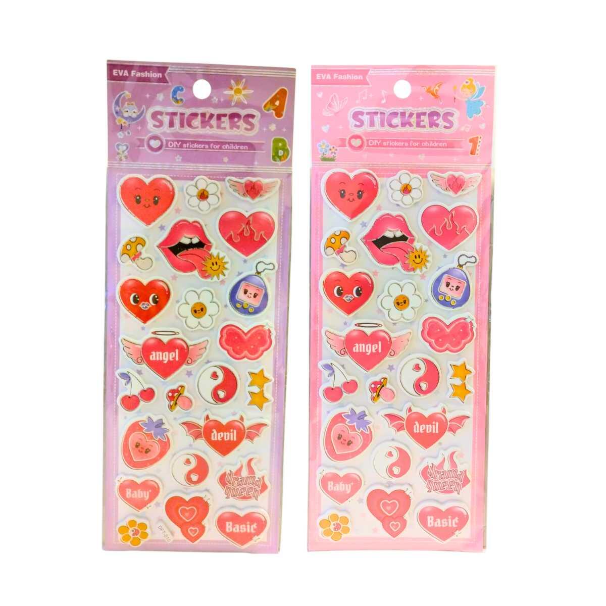 Sticker Unicornios/Corazones goma eva
