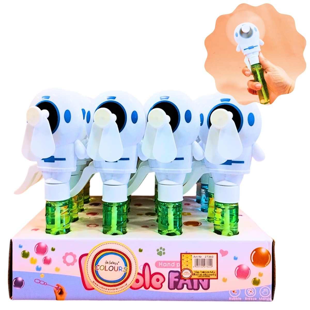 Ventilador de mano c/burbujero Astronauta