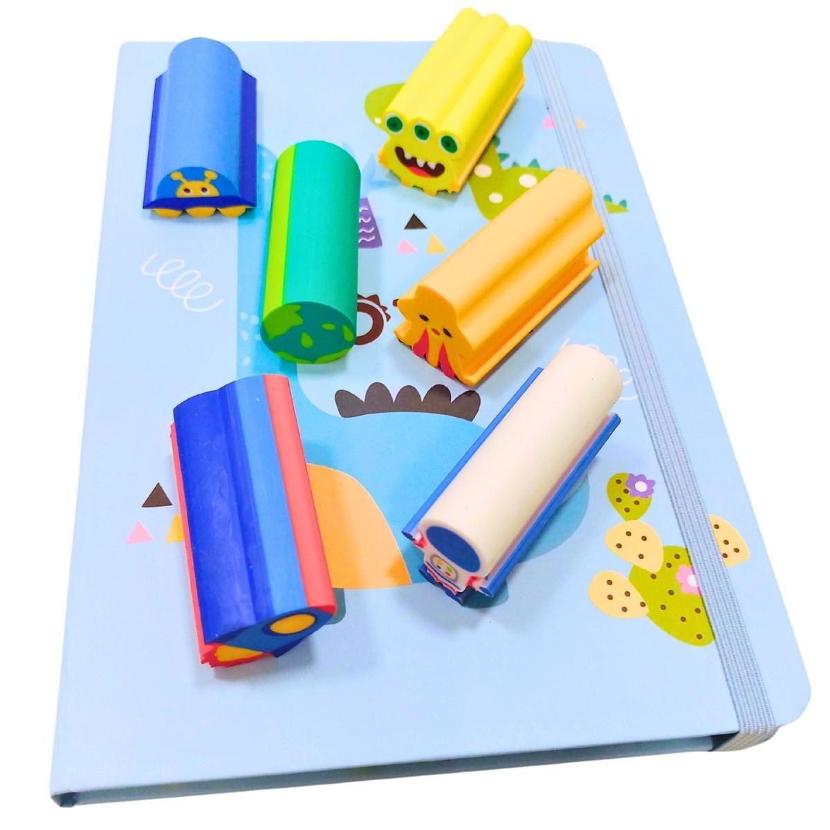 Set x 6 gomas largas Astronauta en caja pvc 