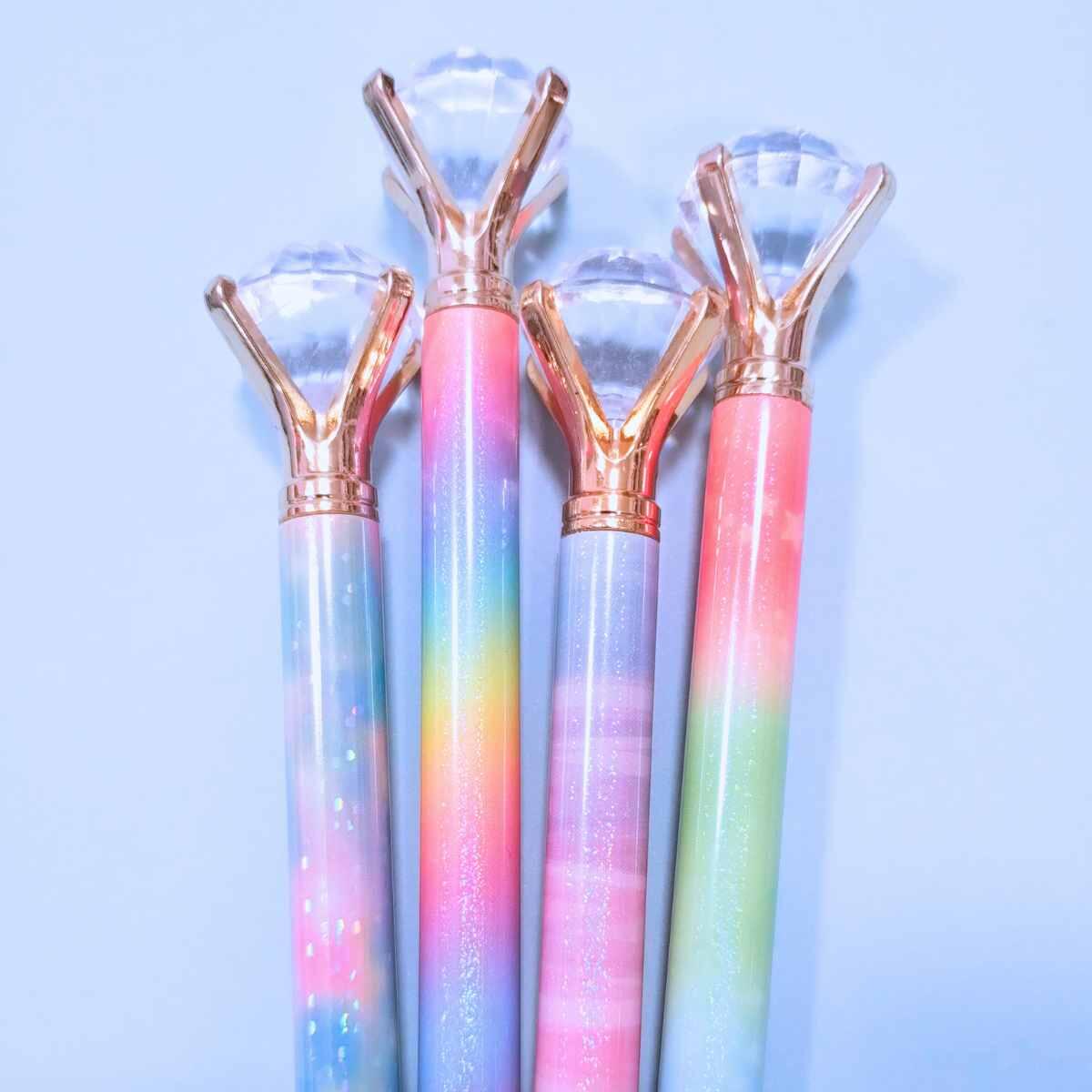 Boligrafo punta aguja degrade colores pasteles c/diamante