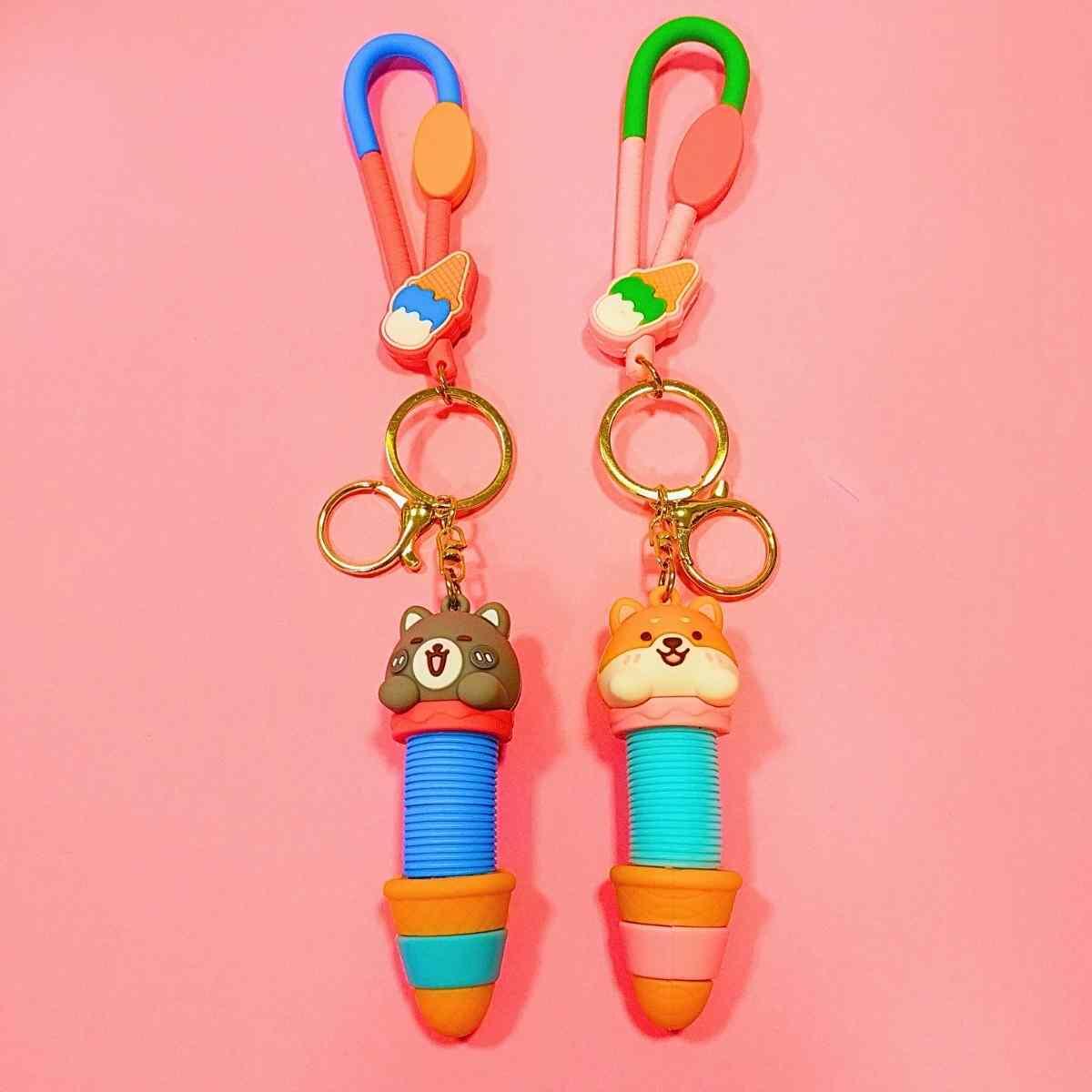 Juego Animalitos en cucurucho tubular c/sonido pop it y llavero