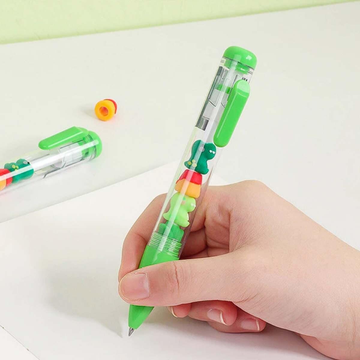Boligrafo jenga Dino c/miniatura c/clip retractil - 0.5mm - Tinta azul