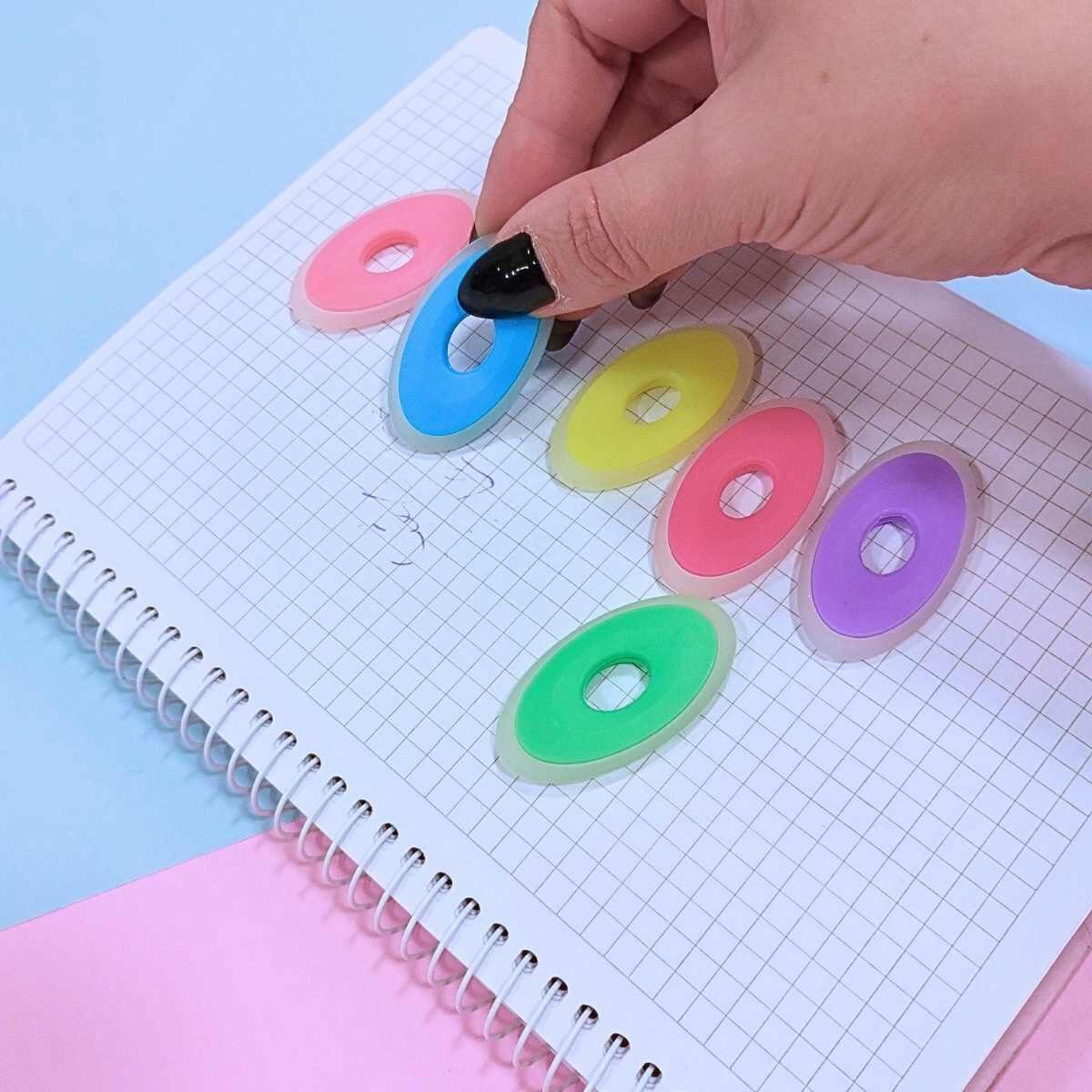 Goma circular para tinta borrable color pastel