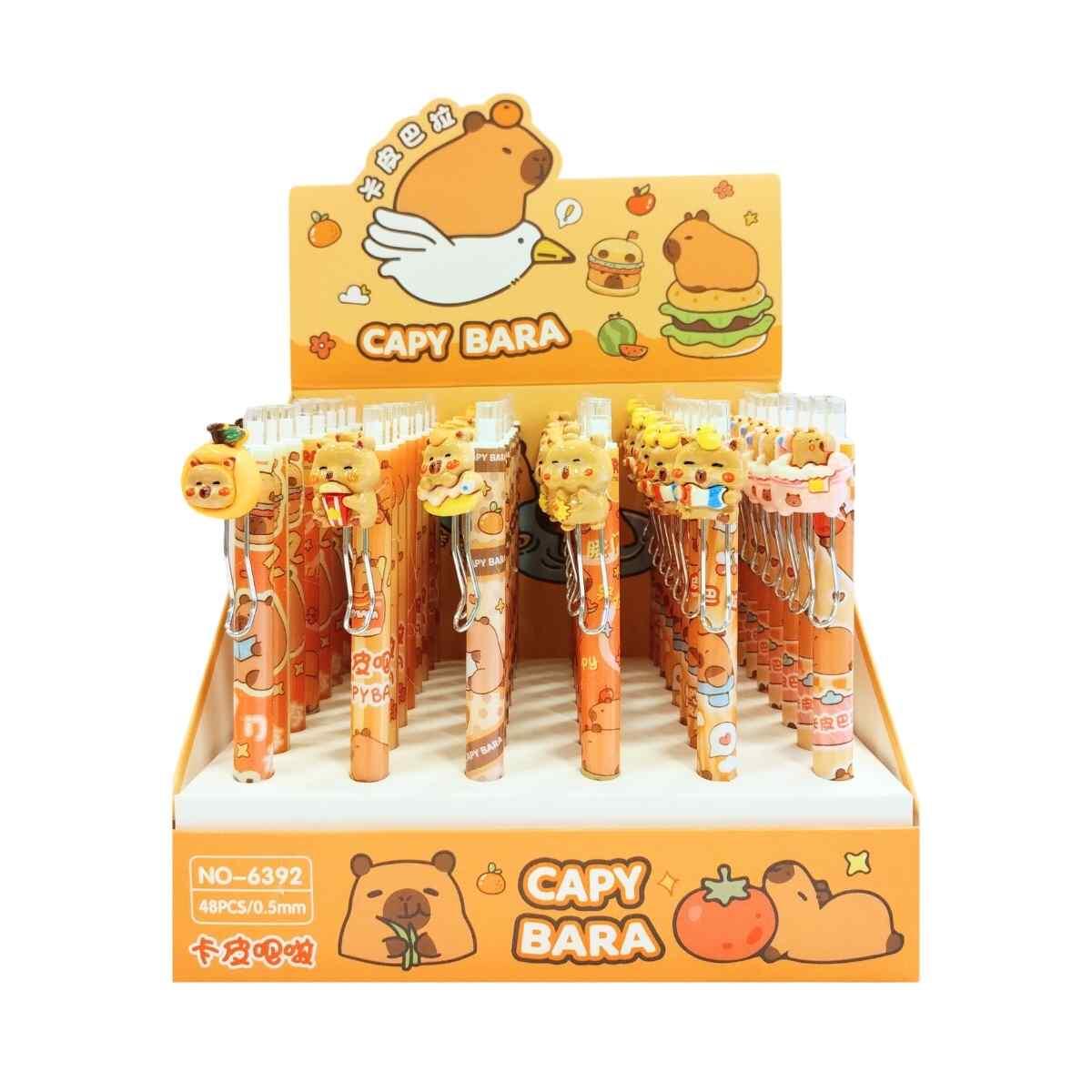 Boligrafo Capybara c/clip y aplique cuerpo estampado