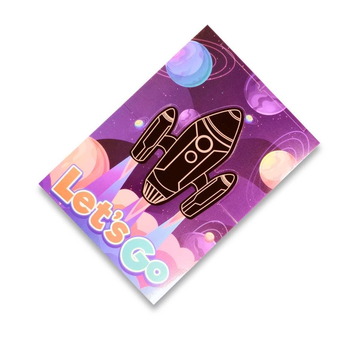 Papel Magico tarjetones plegables Espacial x 6 tarjetones + 1 lápiz de madera