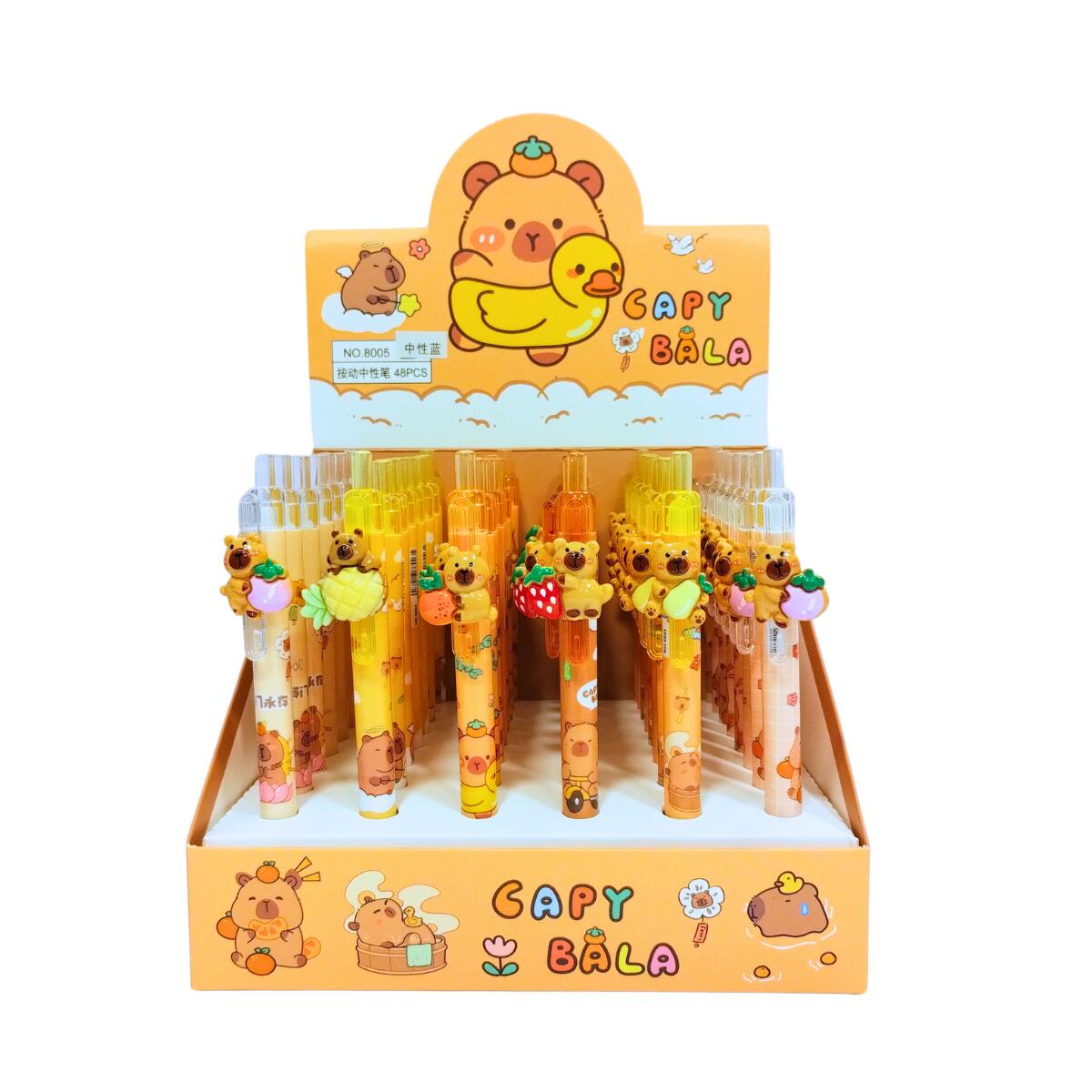 Boligrafo Capybara y frutas c/clip