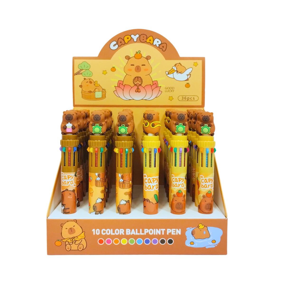 Boligrafo multi x 10 Capybara c/cuerpo estampado