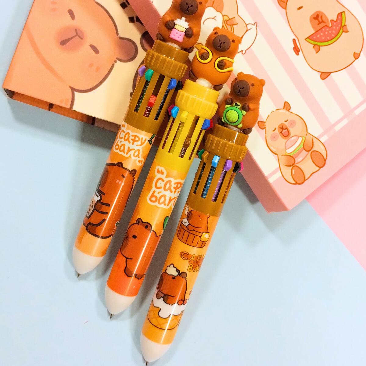 Boligrafo multi x 10 Capybara c/cuerpo estampado