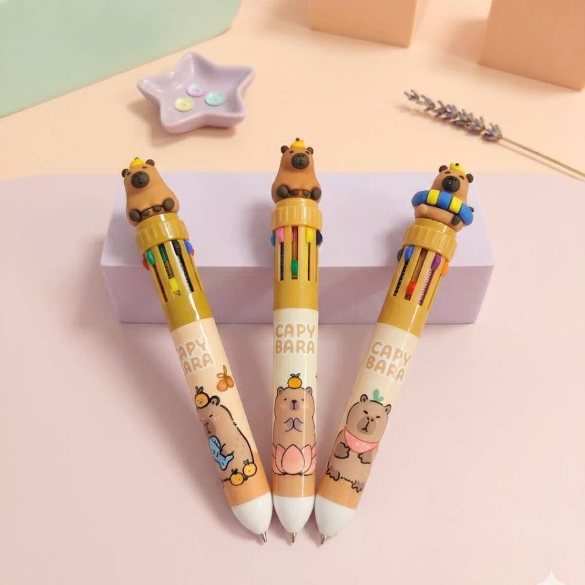 Boligrafo multi x 10 Capybara cuerpo estampado