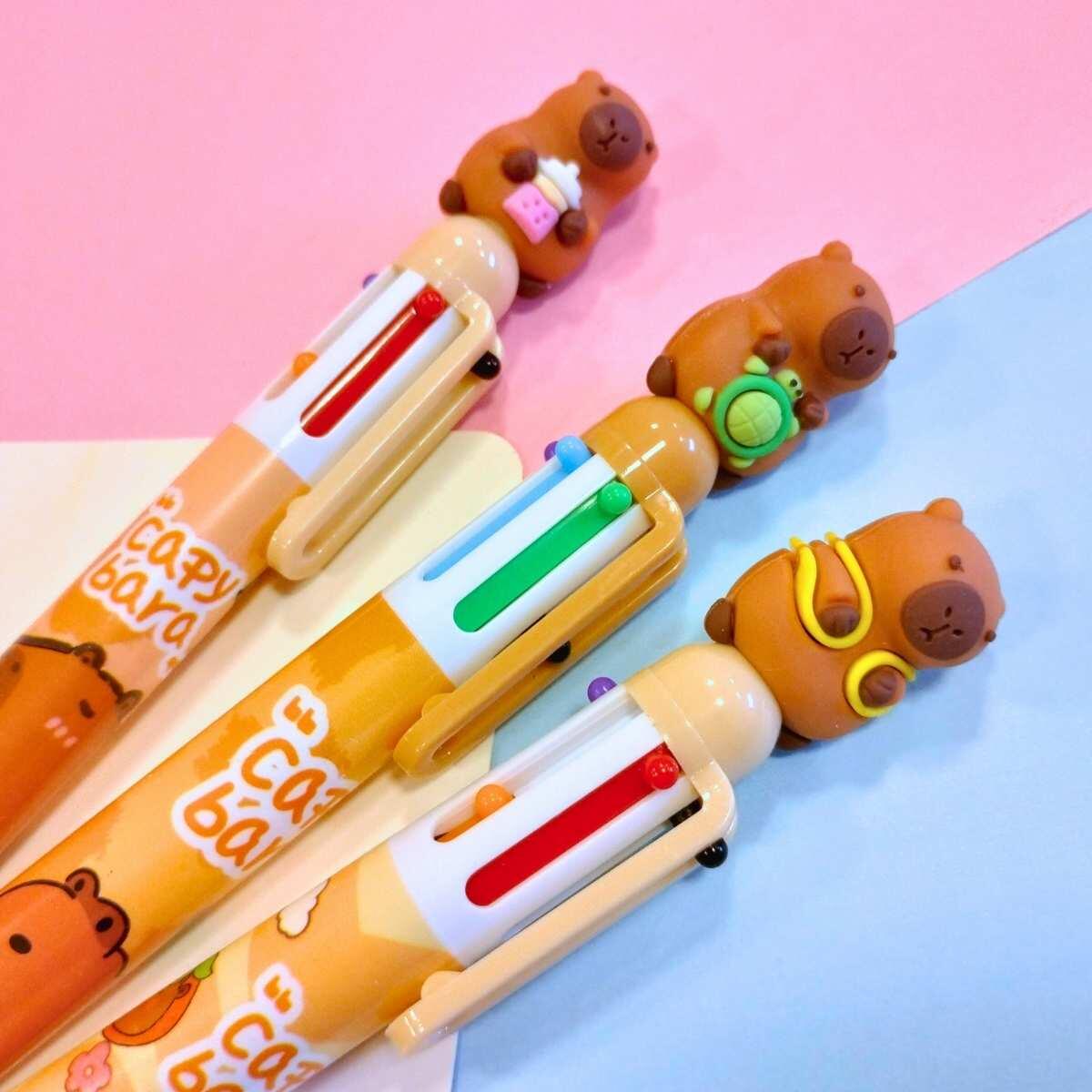 Boligrafo multi x 6 Capybara cuerpo estampado