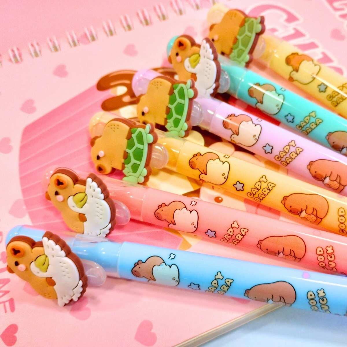 Resaltador Capybara c/animalitos cuerpo estampado