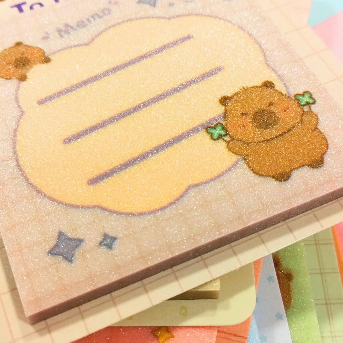 Post it Capybara c/brillos x 50 hojas 7x7 cm