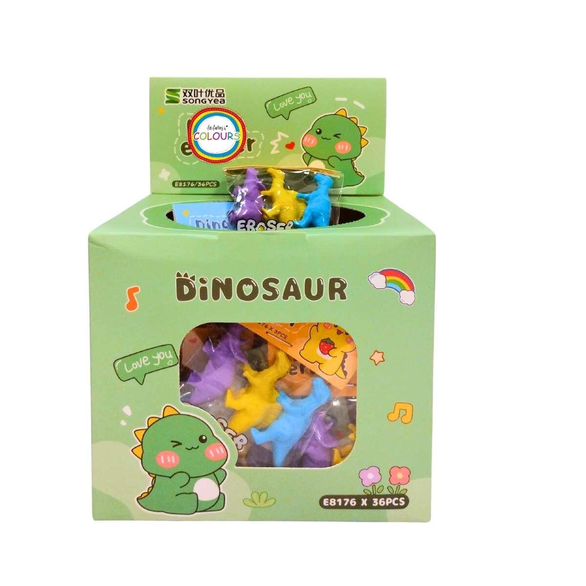 Goma Dinos x 3 3D en exhibidor