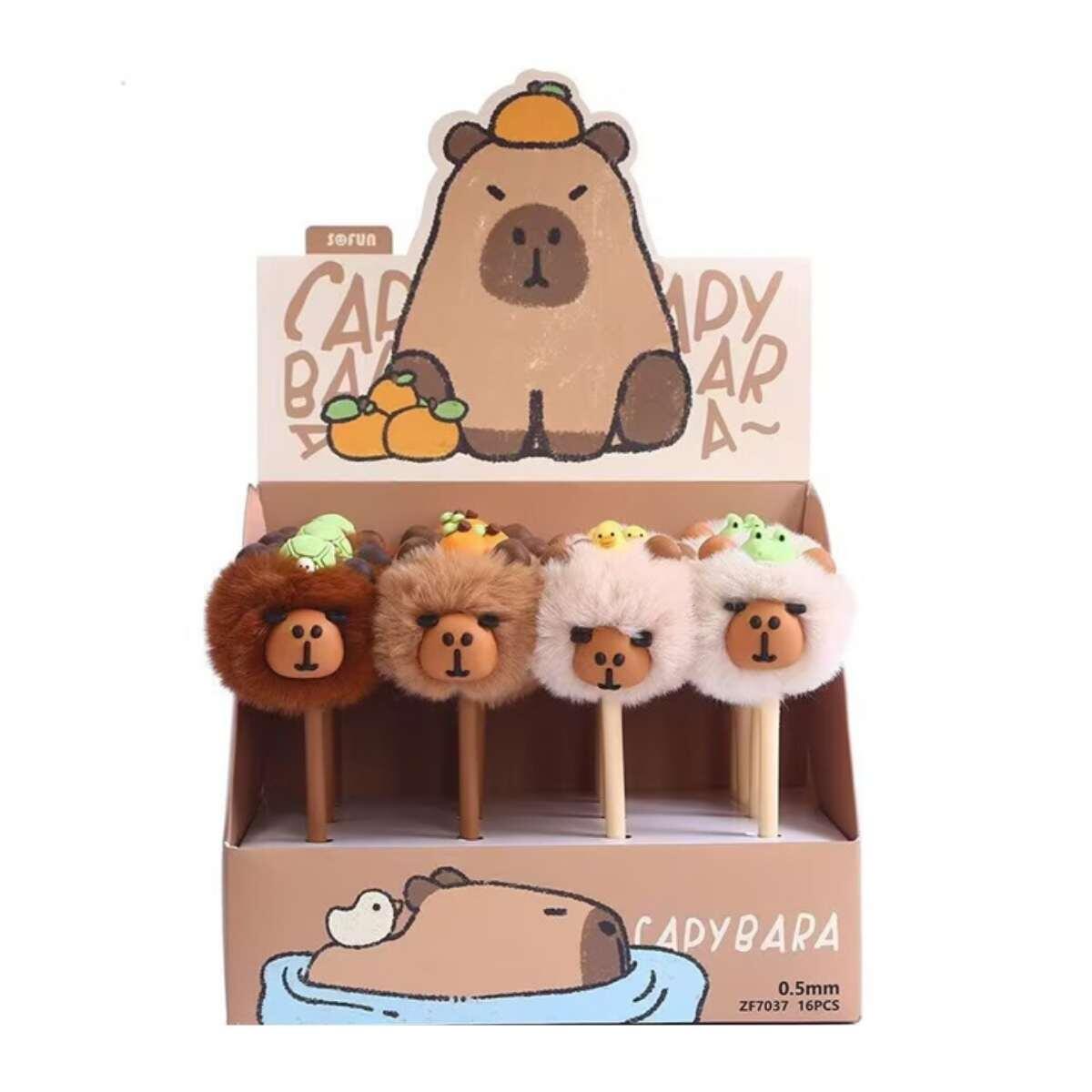 Boligrafo Capybara c/peluche y animalito - Tinta azul