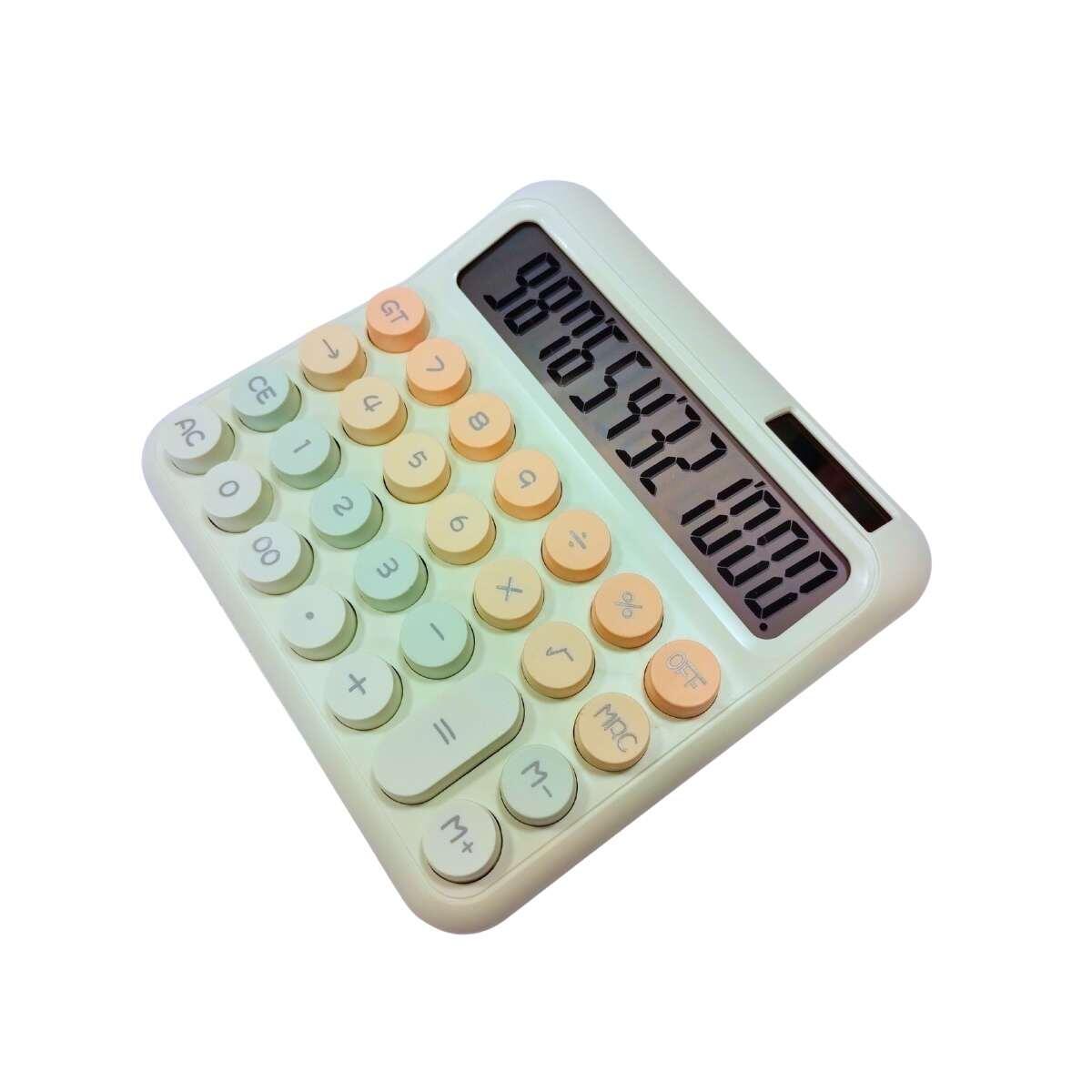 Calculadora horizontal Pastel solar y pila