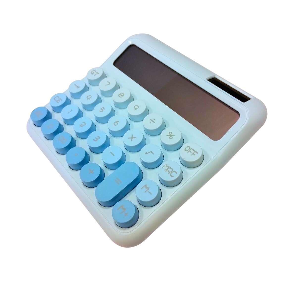 Calculadora horizontal Pastel solar y pila