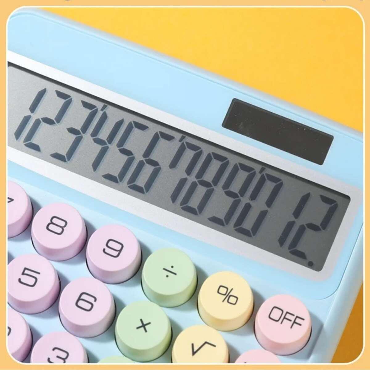 Calculadora horizontal Pastel solar y pila