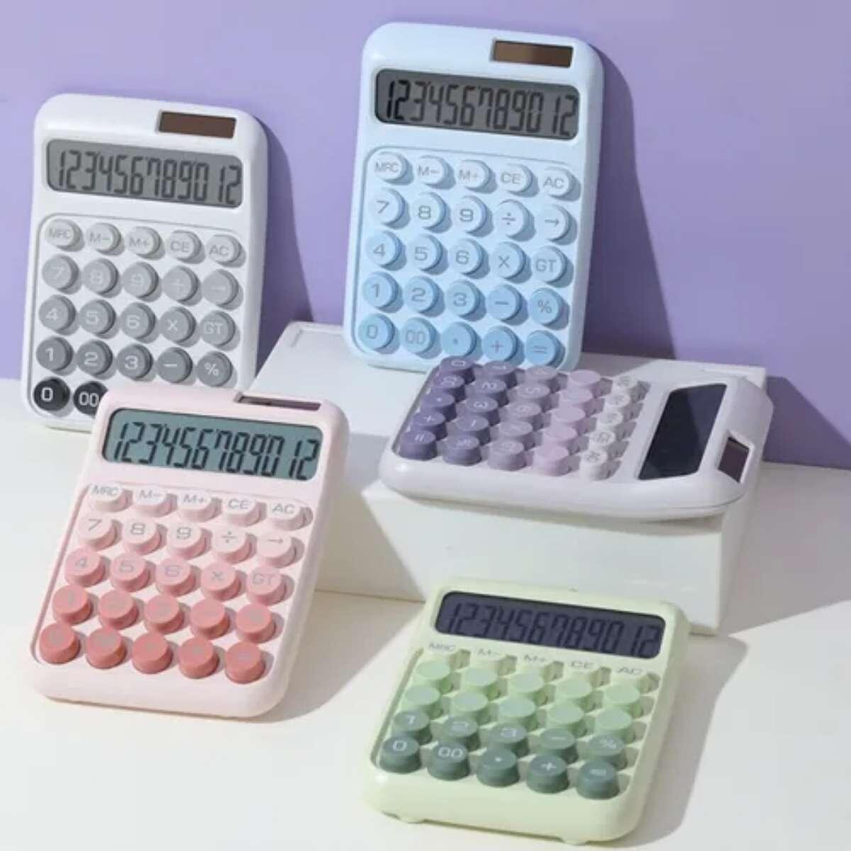 Calculadora vertical pastel (DX-829) - solar y pila
