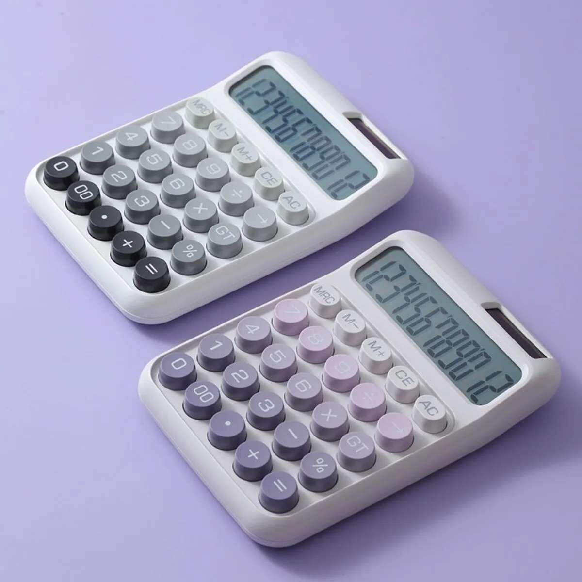 Calculadora vertical pastel (DX-829) - solar y pila