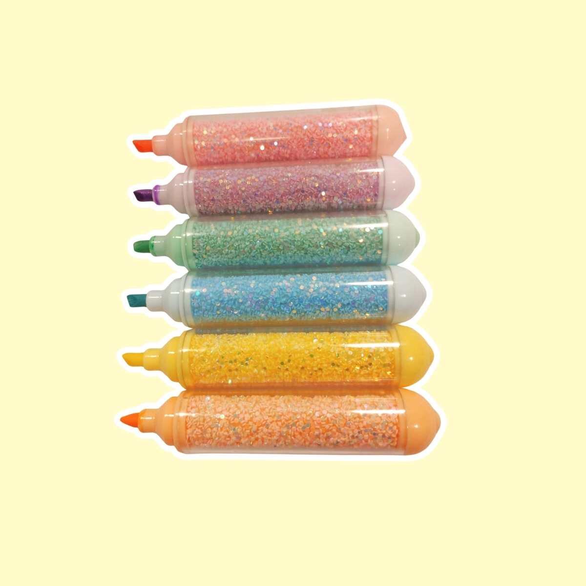 Resaltador Corazon cuerpo glitter