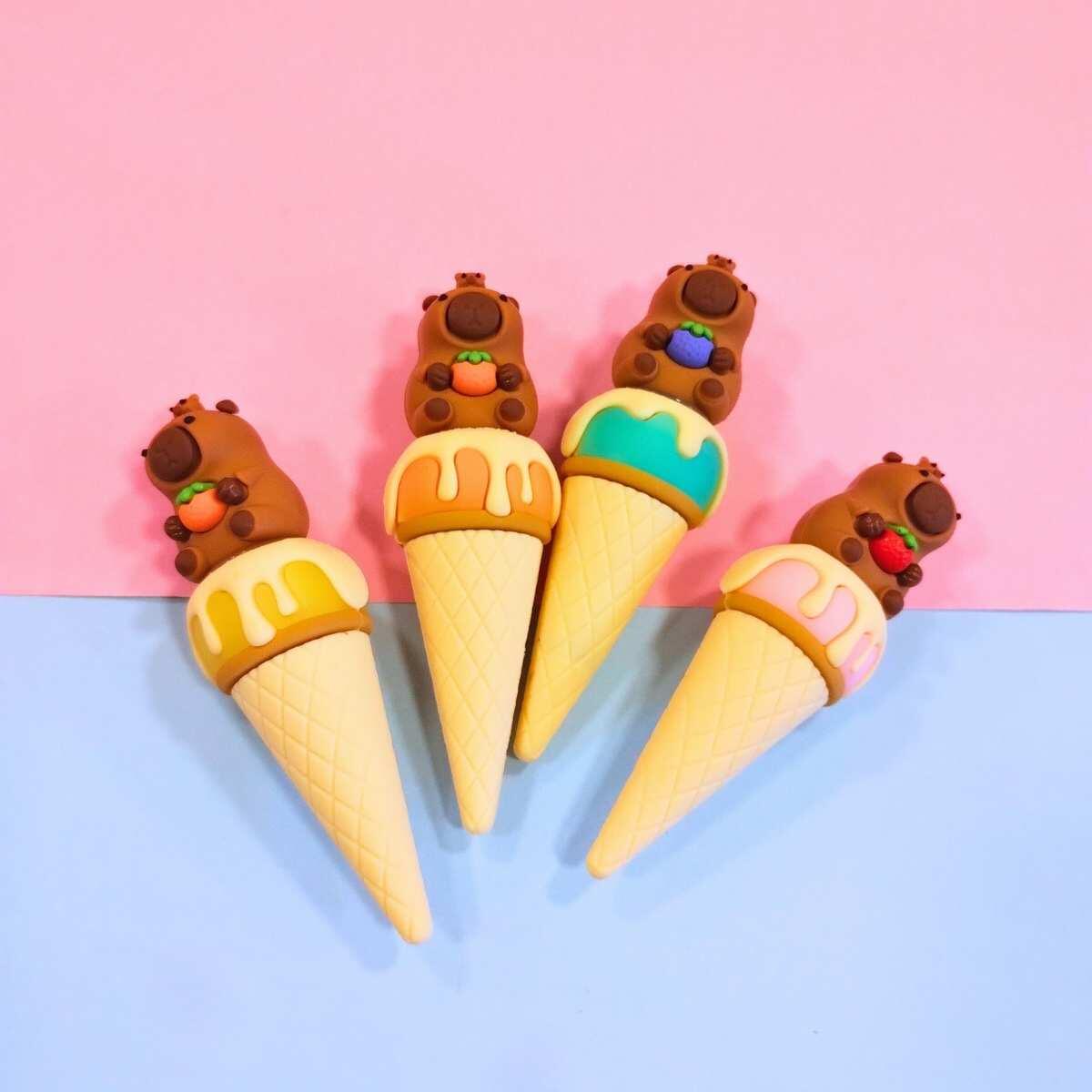 Resaltador Capybara c/helado en cucurucho